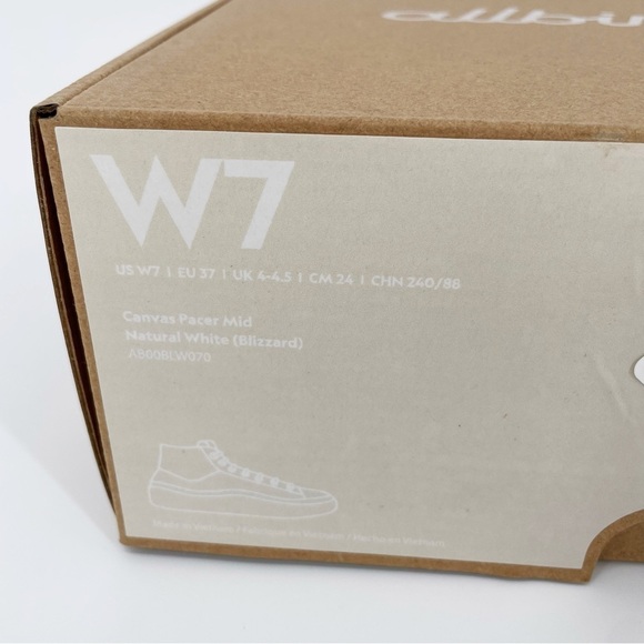 Allbirds Womens Canvas Pacer Mid Natural White Blizzard NWT Sneakers Shoes - Picture 9 of 9